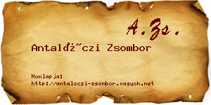 Antalóczi Zsombor névjegykártya